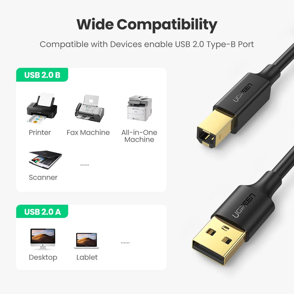 Cáp USB 2.0 máy in 3m Ugreen 10351 7