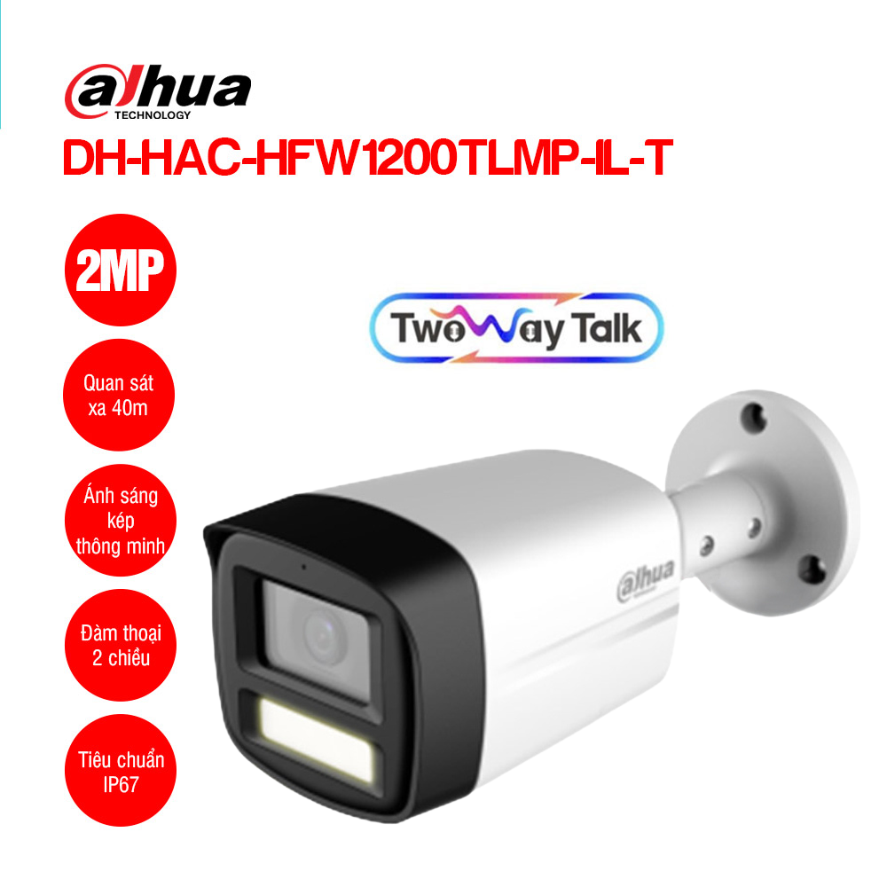 Camera HDCVI 2MP Dahua DH-HAC-HFW1200TLMP-IL-T 1