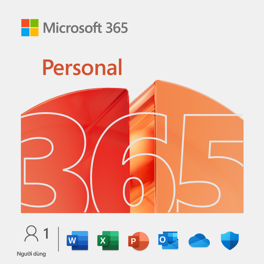 Phần mềm MICROSOFT M365 Personal English Subscr 1YR APAC EM Medialess Emerging Market P10 (QQ2-01896) 1