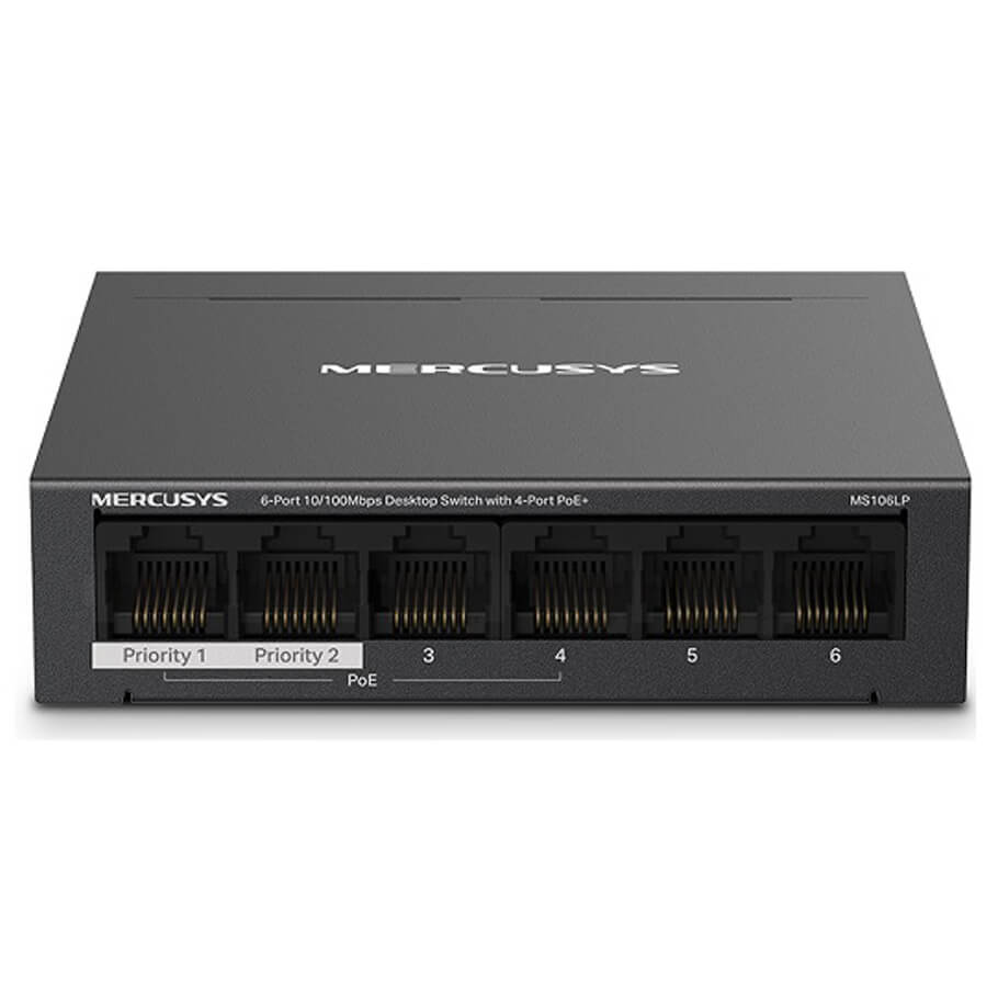 Switch Poe 4 Port Mercusys MS106LP ( 4 POE * 10/100Mps + 2 Uplink *10/100Mps ) 1